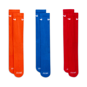جوراب تنیس نایک Nike Everyday Plus Cushioned Crew 3-pack – پک سه تایی – چندرنگ