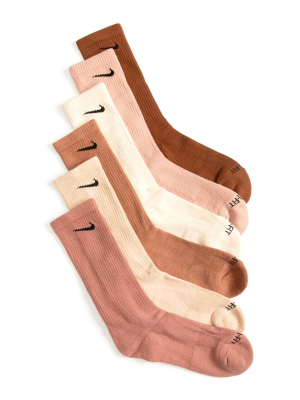 جوراب تنیس نایک Nike Everyday Plus Cushioned Crew 6-pack – پک شش تایی – چندرنگ