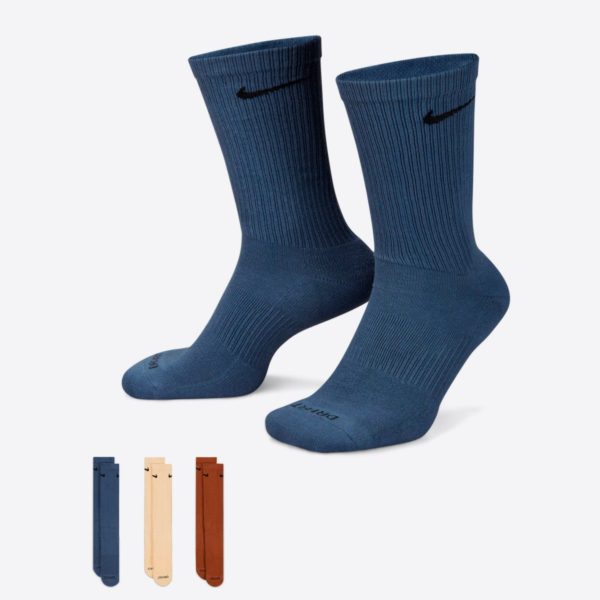 جوراب تنیس نایک Nike Everyday Plus Cushioned Crew 3-pack - پک سه تایی - چندرنگ