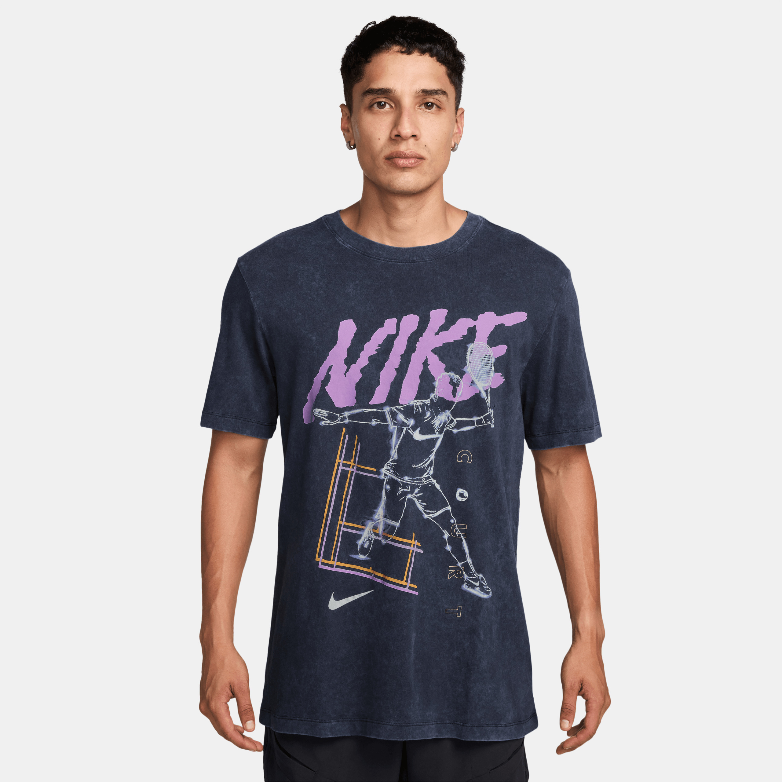 تی شرت تنیس مردانه نایک NikeCourt Printed - مشکی تی شرت تنیس مردانه نایک NikeCourt Printed - مشکی