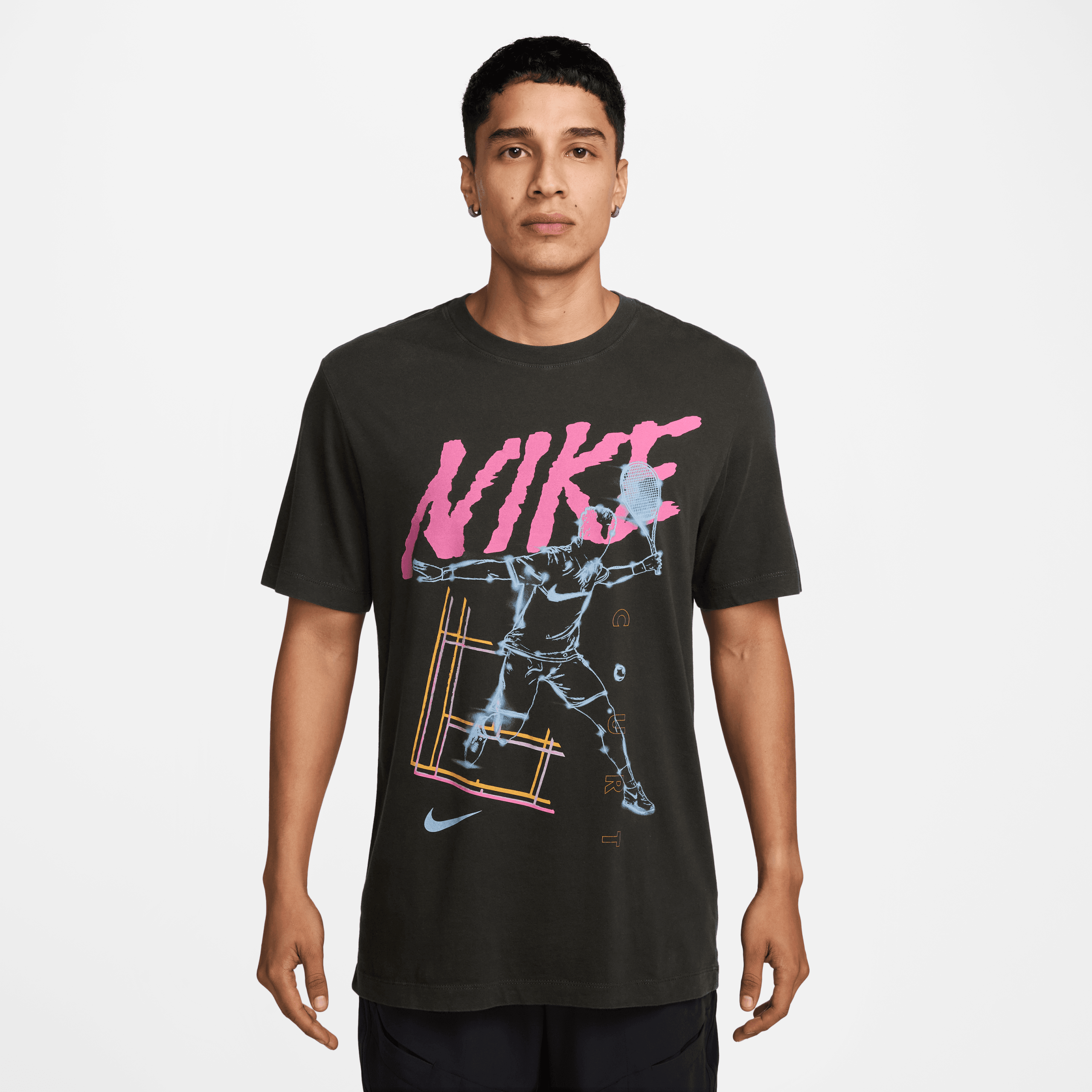 تی شرت تنیس مردانه نایک NikeCourt Printed - مشکی تی شرت تنیس مردانه نایک NikeCourt Printed - مشکی