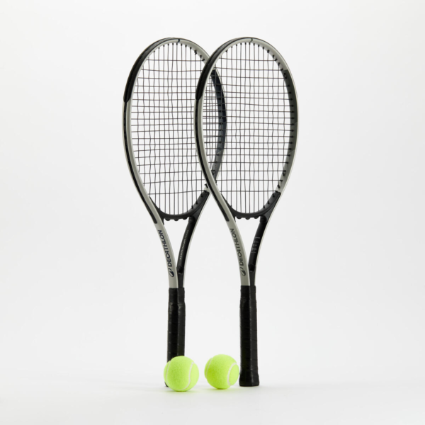 راکت تنیس بزرگسالان دکاتلون DECATHLON 2 Rackets / 2 Balls / 1 Case - Essential – مشکی - Image 3