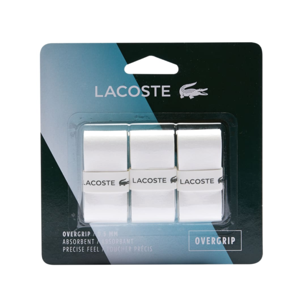 اورگریپ تنیس لاکست - Lacoste Overgrip - پک سه تایی - سفید