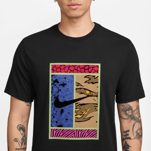 تی شرت تنیس مردانه نایک NikeCourt Dri-FIT Printed - مشکی - Image 3