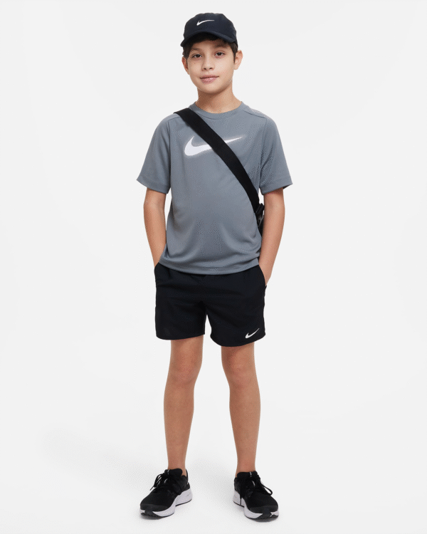 تی شرت تنیس بچگانه نایک - Nike Multi Dri-FIT Graphics- خاکستری - Image 3