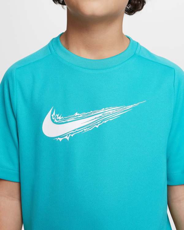 تی شرت تنیس بچگانه نایک - Nike One Dri-FIT Fitted - فیروزه ای - Image 3