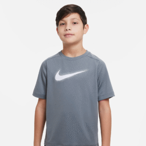 تی شرت تنیس بچگانه نایک - Nike Multi Dri-FIT Graphics- خاکستری