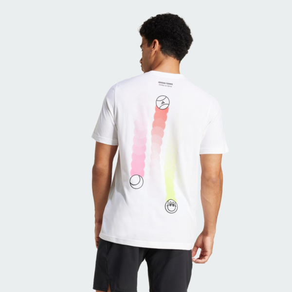 تی شرت تنیس مردانه آدیداس - ADIDAS Happy 3 Balls Graphic - سفید - Image 4