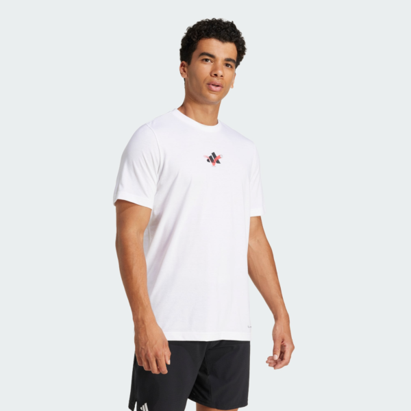 تی شرت تنیس مردانه آدیداس - ADIDAS Happy 3 Balls Graphic - سفید - Image 5