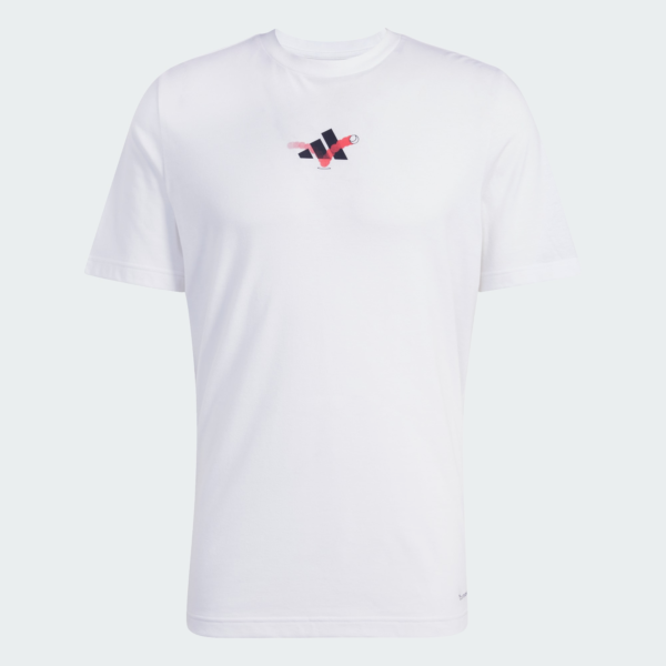 تی شرت تنیس مردانه آدیداس - ADIDAS Happy 3 Balls Graphic - سفید - Image 3