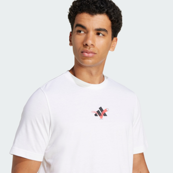 تی شرت تنیس مردانه آدیداس - ADIDAS Happy 3 Balls Graphic - سفید - Image 7
