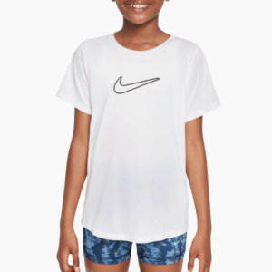 تی شرت تنیس بچگانه (دخترانه ) نایک – Nike One Dri-FIT Fitted – سفید