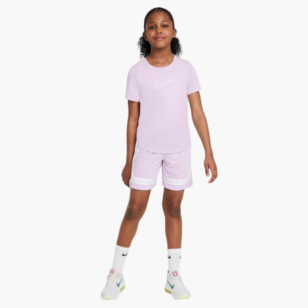 تی شرت تنیس بچگانه (دخترانه ) نایک - Nike One Dri-FIT Fitted - بنفش - Image 3