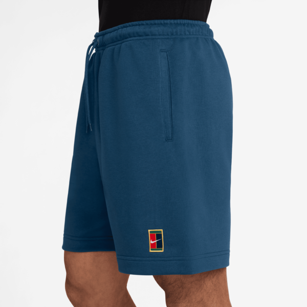 شلوارک تنیس مردانه نایک NikeCourt Heritage Dri-FIT Fleece - سرمه ای - Image 3