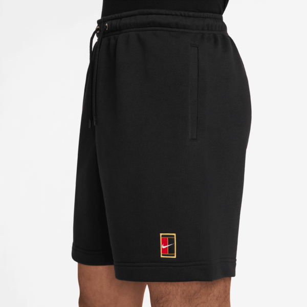 شلوارک تنیس مردانه نایک NikeCourt Heritage Dri-FIT Fleece - مشکی - Image 3