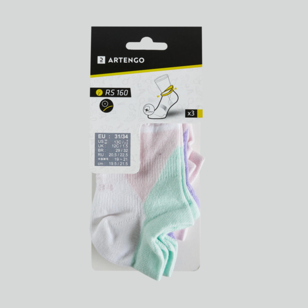 جوراب تنیس بدون ساق آرتنگو ARTENGO RS160 پک سه تایی-رنگی - Image 2