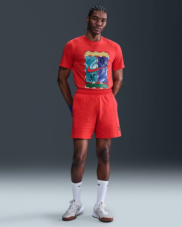 تی شرت تنیس مردانه نایک NikeCourt Dri-FIT Graphic Print- قرمز - Image 6