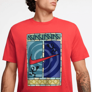 تی شرت تنیس مردانه نایک NikeCourt Dri-FIT Graphic Print- قرمز