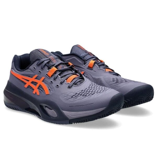 کفش تنیس مردانه اسیکس - Asics GEL-RESOLUTION X Clay- خاکستری/نارنجی - Image 6