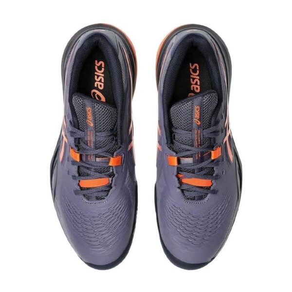 کفش تنیس مردانه اسیکس - Asics GEL-RESOLUTION X Clay- خاکستری/نارنجی - Image 4