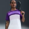 تی شرت تنیس مردانه نایک NikeCourt Advantage- سفید/بنفش