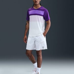 تی شرت تنیس مردانه نایک NikeCourt Advantage- سفید/بنفش