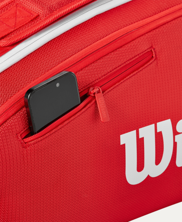 ساک تنیس ویلسون Wilson Super Tour Red 15 Pack - قرمز - Image 10