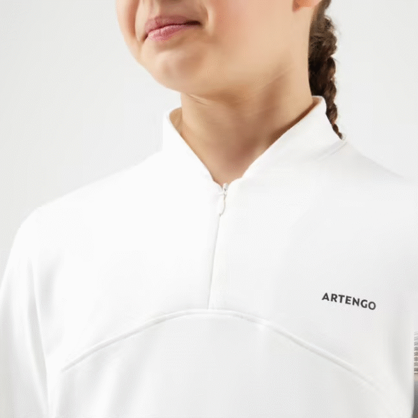 سویشرت تنیس دخترانه آرتنگو Artengo Sweatshirt TH 500 - سفید - Image 3