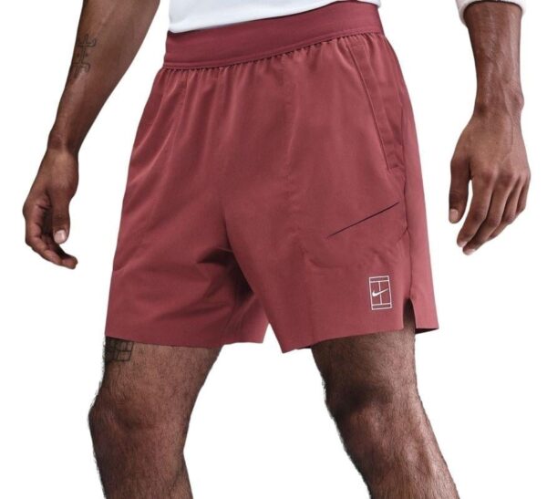 شلوارک تنیس مردانه نایک NikeCourt Advantage Dri-FIT 15 cm - عنابی - Image 5