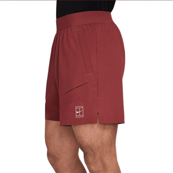 شلوارک تنیس مردانه نایک NikeCourt Advantage Dri-FIT 15 cm - عنابی - Image 3