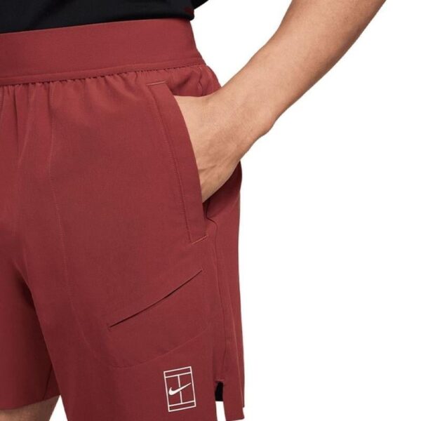شلوارک تنیس مردانه نایک NikeCourt Advantage Dri-FIT 15 cm - عنابی - Image 2