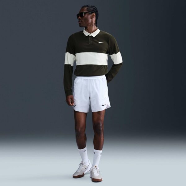 پلوشرت تنیس مردانه نایک NikeCourt Slam Dri-FIT ADV Long Sleeve - زیتونی/سفید - Image 5