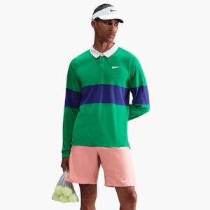 پلوشرت تنیس مردانه نایک NikeCourt Slam Dri-FIT ADV Long Sleeve - سبز/آبی