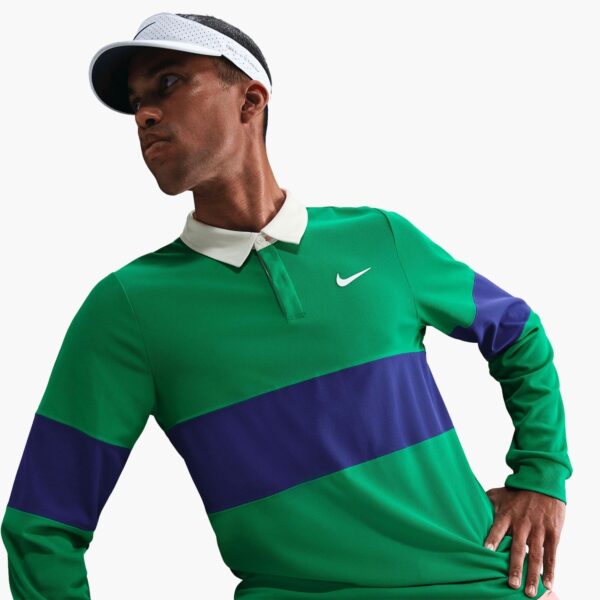 پلوشرت تنیس مردانه نایک NikeCourt Slam Dri-FIT ADV Long Sleeve - سبز/آبی - Image 3