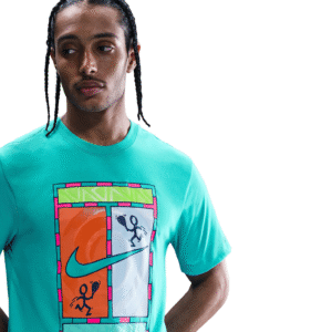 تی شرت تنیس مردانه نایک NikeCourt Dri-FIT Graphic Print- آبی