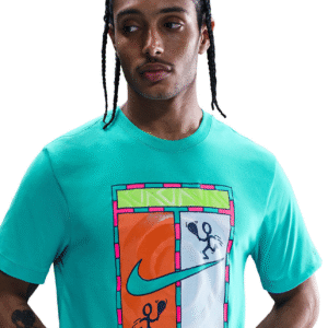 تی شرت تنیس مردانه نایک NikeCourt Dri-FIT Graphic Print- آبی
