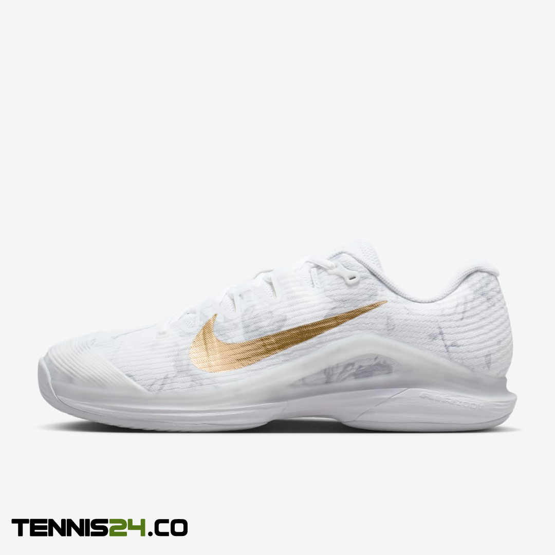 کفش تنیس مردانه نایک Nike Vapor 12 Tennis Shoes- سفید/طلایی کفش تنیس مردانه نایک Nike Vapor 12 Tennis Shoes- سفید/طلایی