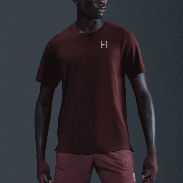 تی شرت تنیس مردانه نایک Nike Court Advantage Dri-FIT - زرشکی - Image 3