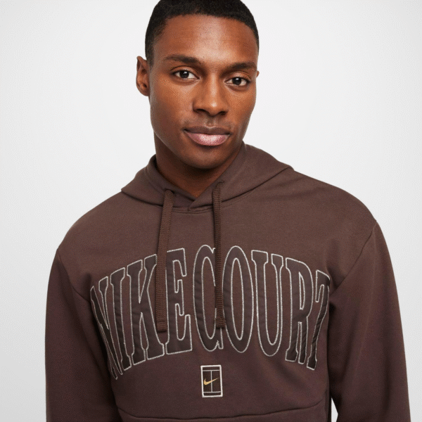 سویشرت تنیس مردانه نایک Nike Court Heritage Printed - قهوه ای - Image 3