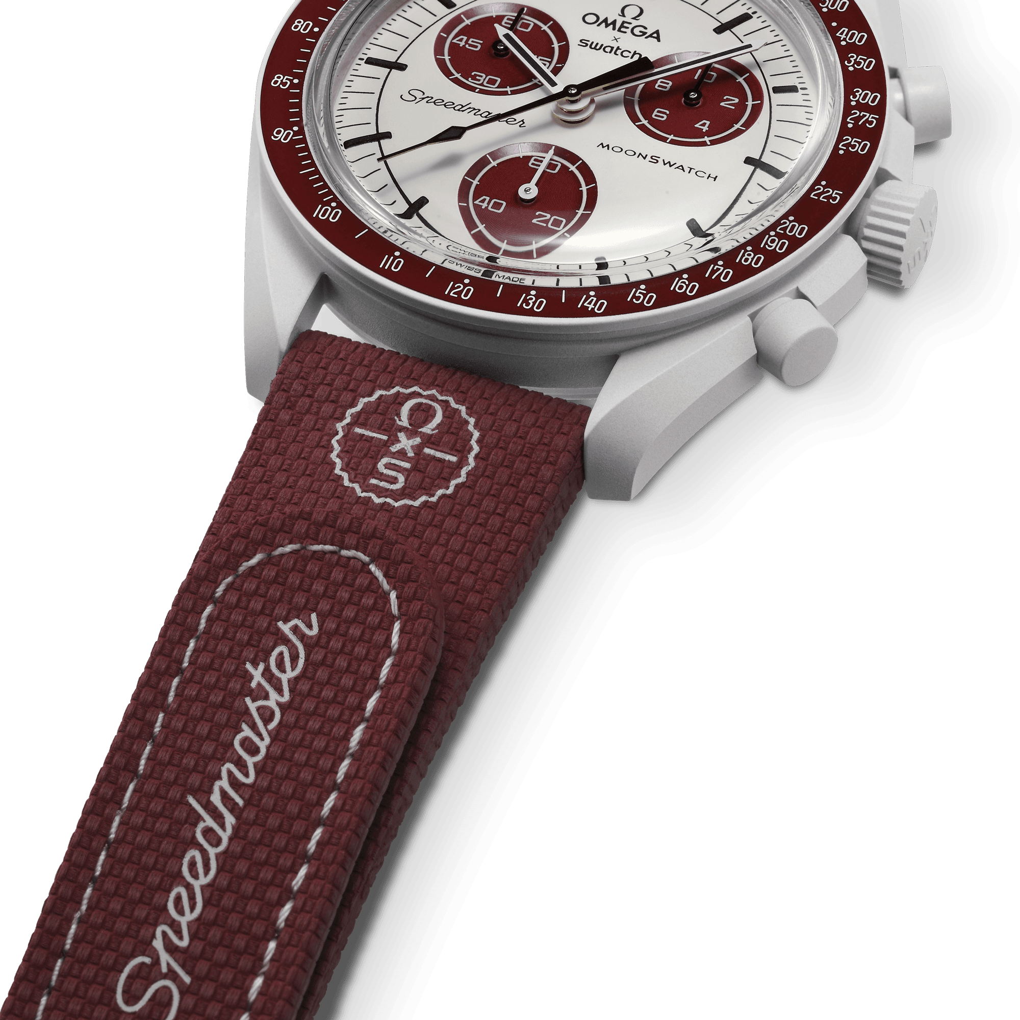 بند ساعت امگاسواچ - OMEGA x SWATCH - زرشکی/سفید بند ساعت امگاسواچ - OMEGA x SWATCH - زرشکی/سفید - Image 4