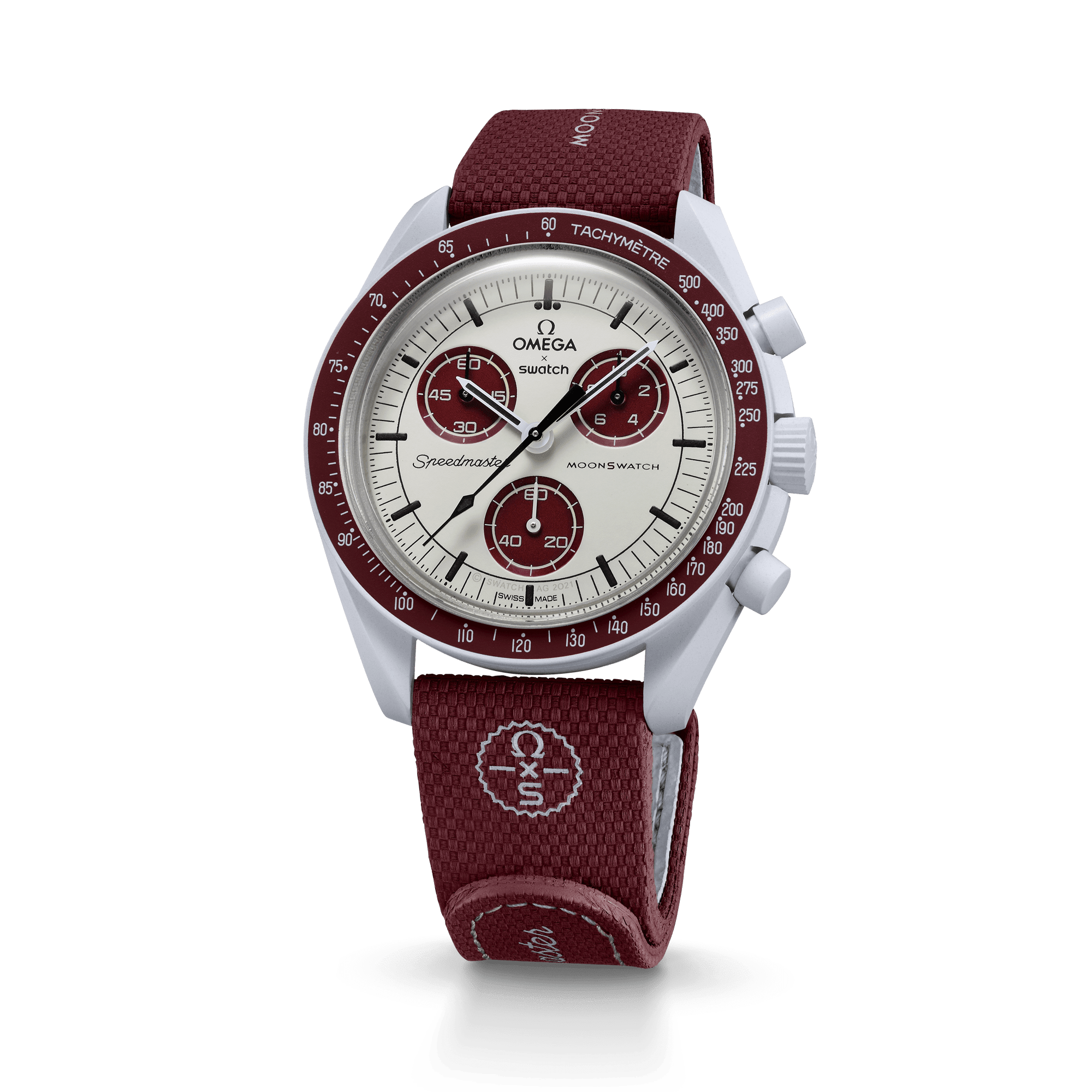 بند ساعت امگاسواچ - OMEGA x SWATCH - زرشکی/سفید بند ساعت امگاسواچ - OMEGA x SWATCH - زرشکی/سفید - Image 3