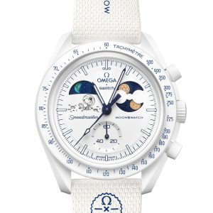 ساعت امگا سواچ مدل MISSION TO EARTHPHASE – MOONSHINE GOLD/WHITE