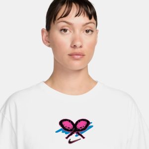 تی شرت تنیس زنانه نایک NikeCourt Dri-FIT Slam – سفید