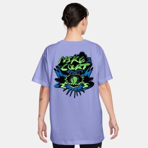 تی شرت تنیس زنانه نایک NikeCourt Dri-FIT Slam – بنفش
