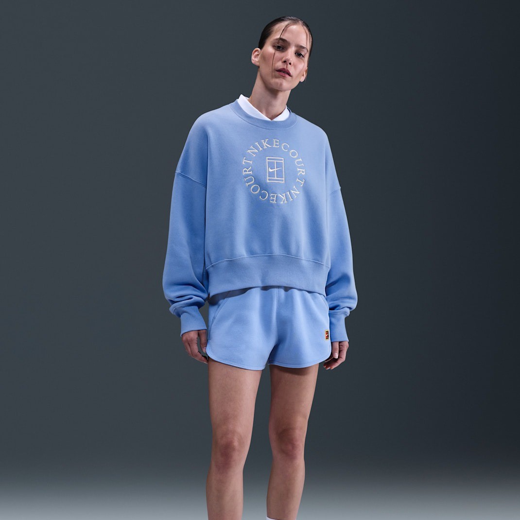 سویشرت تنیس زنانه نایک NikeCourt Heritage Phoenix Fleece - آبی سویشرت تنیس زنانه نایک NikeCourt Heritage Phoenix Fleece - آبی - Image 4