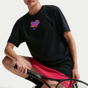 تی شرت تنیس زنانه نایک NikeCourt Dri-FIT Slam - مشکی - تصویر 4