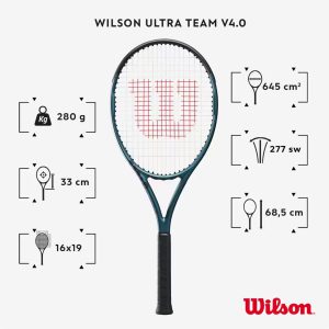 راکت تنیس حرفه ای بزرگسالان ویلسون  Wilson Ultra Team V4.0- آبی