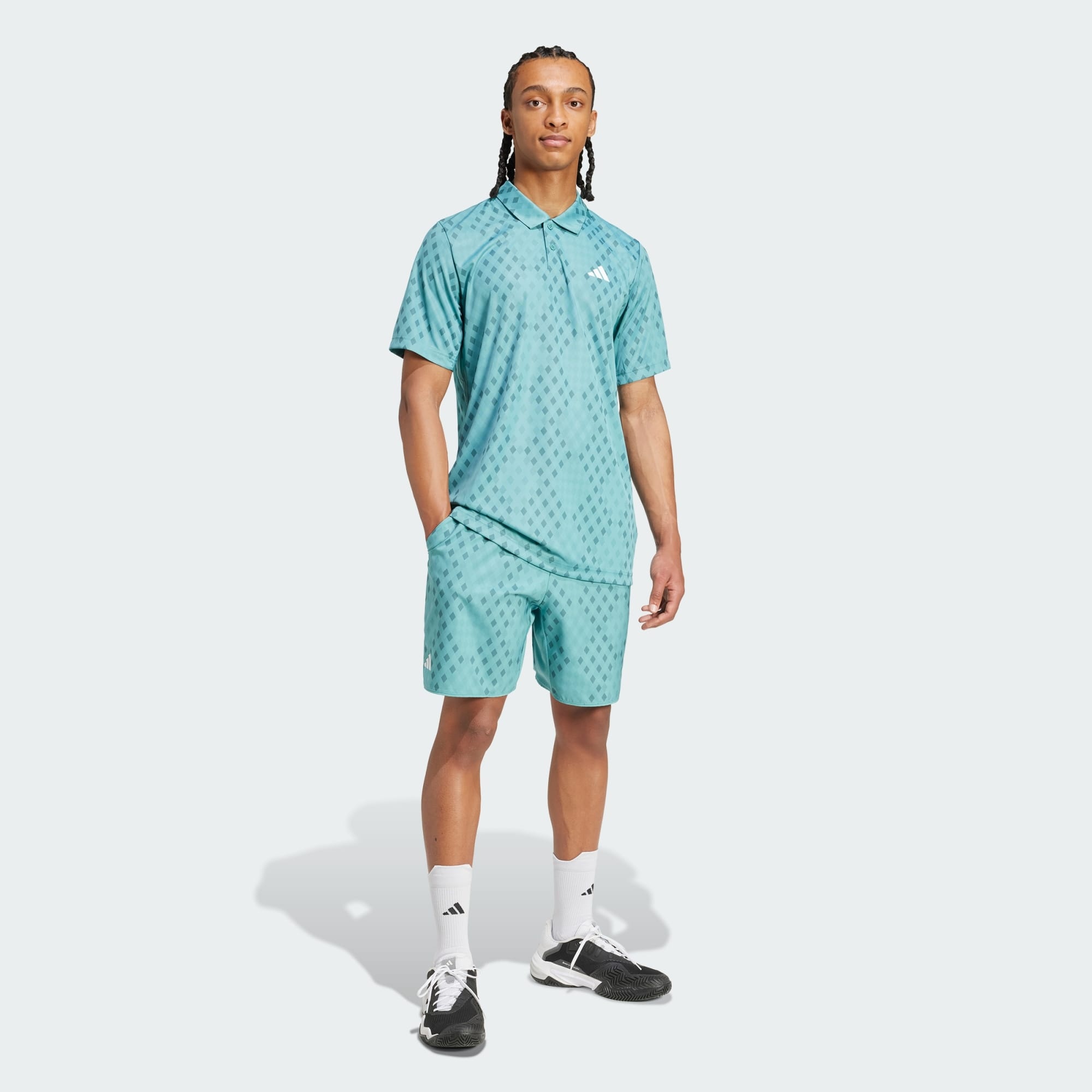 تی شرت تنیس مردانه آدیداس - Adidas Club Tennis Climacool Graphic Printed Polo Shirt - آبی تی شرت تنیس مردانه آدیداس - Adidas Club Tennis Climacool Graphic Printed Polo Shirt - آبی - Image 3