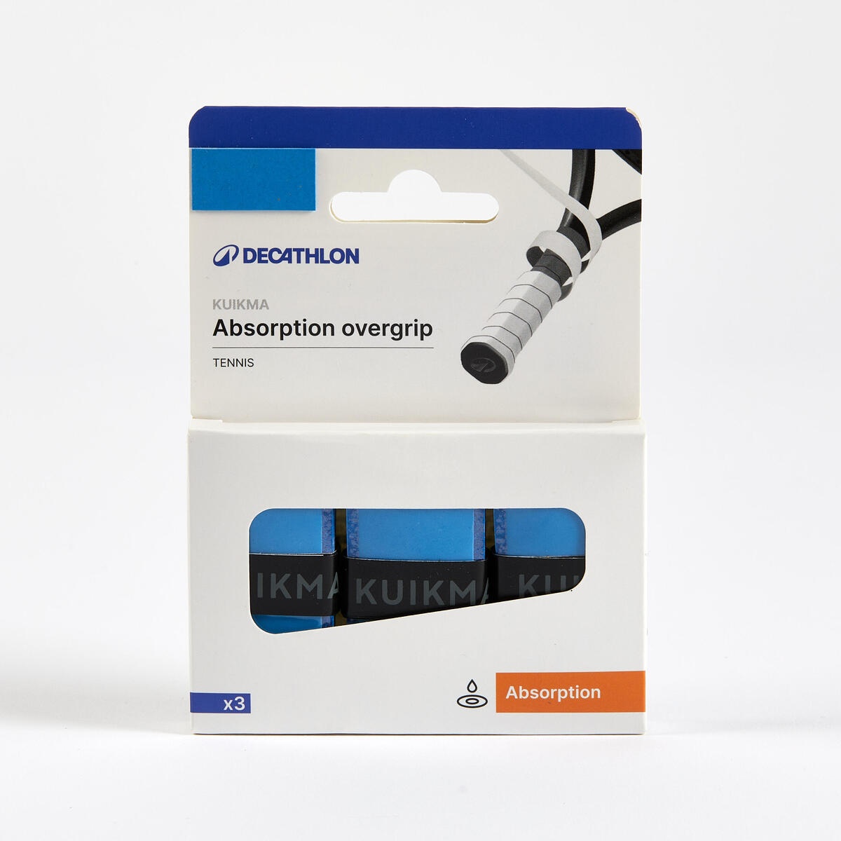 اورگریپ تنیس دکتلون کویکما - DECATHLON OVERGRIP Blue ABSORB - بسته 3 عددی اورگریپ تنیس دکتلون کویکما - DECATHLON OVERGRIP Blue ABSORB - بسته 3 عددی