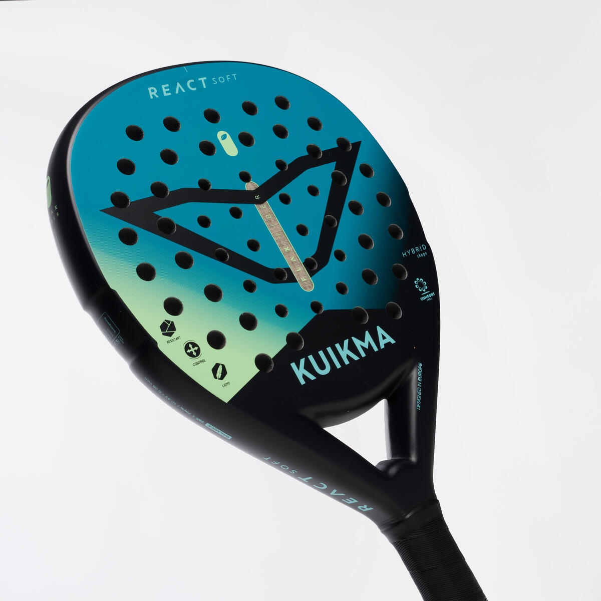 راکت پدل بزرگسال دکتلون Decathlon Adult Padel Racket PR REACT SOFT – مشکی/فیروزه ای راکت پدل بزرگسال دکتلون Decathlon Adult Padel Racket PR REACT SOFT – مشکی/فیروزه ای - Image 8